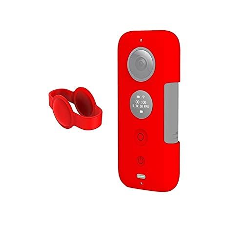 KBREE Beschermhoes Lens Siliconen Hoes Krasbestendige Beschermhoes voor Insta360 One X Accessoires (Rood)