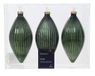 Decoris Olijf glas d6h13 cm dennengroen 3st kerst