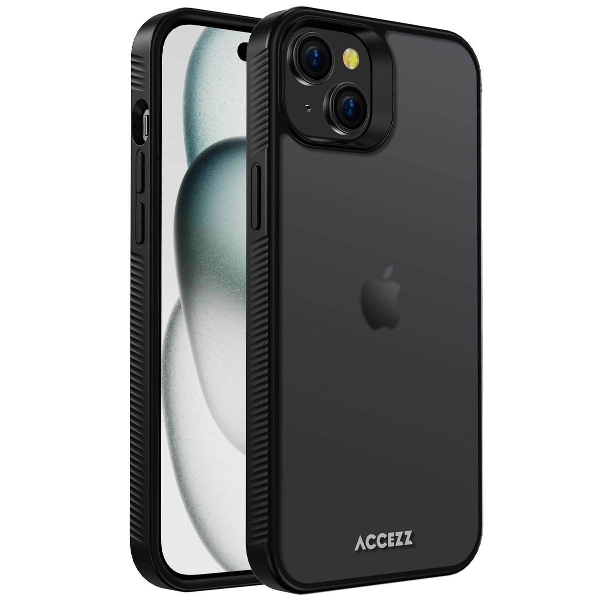 Accezz Rugged Frosted Backcover iPhone 15 Plus - Black - Clutch case/hoesje - Plastic