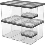 Rotho Loft voedselbewaardozen - set van 5 stuks - zwart - 2x 0.55 liter, 2x 2.1 liter en 1x 1 liter