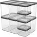 Rotho Loft voedselbewaardozen - set van 5 stuks - zwart - 2x 0.55 liter, 2x 2.1 liter en 1x 1 liter