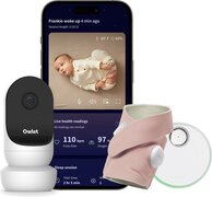 Owlet Dream Sock & Cam 2 Bundel - Medisch gecertificeerde slimme babyfoon met camera en live hartslag-, zuurstof- en gezondheidsmeldingen – Roze