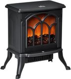 Homcom Elektrische Haard - Metaal - 37,3x23,1x44cm - Zwart