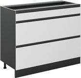 Vicco Keukenonderkast R-Line, Wit/Antraciet, 100 cm zonder werkblad