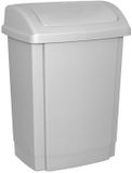 OFFICE products Afvalbak met deksel, kunststof, 25 l, grijs