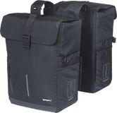 Basil Move Dubbele Fietstas - 30L - Zwart - Gerecycled Materiaal - Inclusief Regenhoes