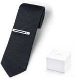 Swarovski Cravate Homme avec Clip - 7 cm Large - 100% Laine - Bleu