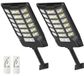 Lampe solaire d'extérieur - Lampadaire LED applique murale, set de 2 - Fonctionne du crépuscule à l'aube - Étanche IP65 - Avec télécommande - Convient pour jardin et garage