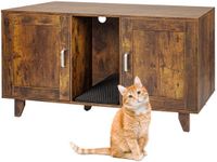 Relaxdays Kattenkast voor kattenbak - 65x120x52 cm - met mat - donkerbruin