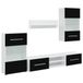 VidaXL meuble TV et centre de divertissement avec éclairage LED, noir, bois, 240 x 40 x 195 cm