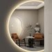 Miroir de salle de bain demi-lune éclairé sans marque 77x110cm - Lumière LED dimmable et anti-buée