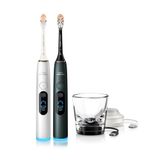 Philips Sonicare Next-Generation DiamondClean 9000 Duo Pack Elektrische Tandenborstels – met Volledige Poetsbegeleiding, Smart Pressure Feedback en 21 Poetsinstellingen, Silver White & Midnight Green, HX9216/89