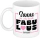 Bellatio Decorations Naam mok Sanne - wit - Fabulous - keramiek - 300 ml