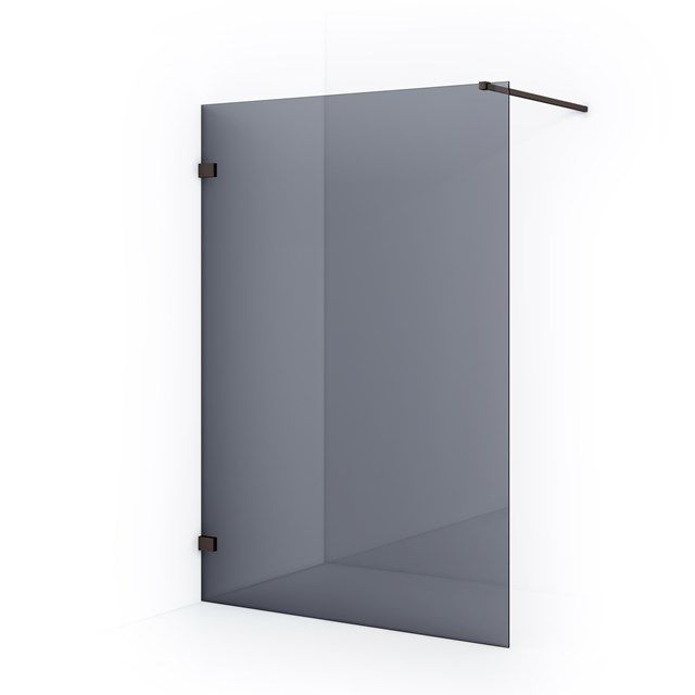 Maxaro Inloopdouche Diamond 140cm Rookglas Zwart Metaal