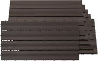 Merkloos / Sans marque Kliktegels 6x WPC Tuintegels Terrastegels 30x60 cm Koffie