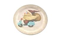 Nataluna L.Santa C/motorfiets bord rond 22 cm 8 stuks, zoals afgebeeld