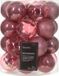 Decoris Kerstballen - 50 stuks - 6 cm - Kunststof - Oudroze