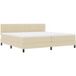 Maison Exclusive - Lit boxspring avec bandes lumineuses LED, couleur crème, 200 x 200 cm, tissu