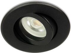 Integral LED Midi inbouwspot Rasmus -Rond Zwart -Extra Warm Wit -Dimbaar -3.6W -Integral LED