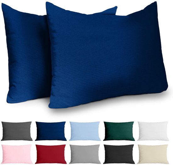 Dreamzie Kussensloop 50x70 Renforcé Katoen (set van 2) - Donkerblauw
