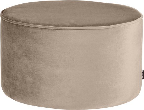 WOOOD Sara Poef Laag - Velvet - Khaki - 60x36x60 cm