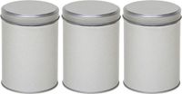 Merkloos Zilver Aluminium Rond Opbergblik/Bewaarblik - 3x - D9 x H13 cm