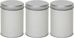 Merkloos Zilver Aluminium Rond Opbergblik/Bewaarblik - 3x - D9 x H13 cm