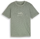 Tom Tailor T-shirt in mélange look met print - Maat XXXL - Greyish Shadow Olive