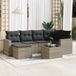 Maison Exclusive - Ensemble de jardin pour extérieur, 7 pièces, avec coussins, en polyrotin gris clair