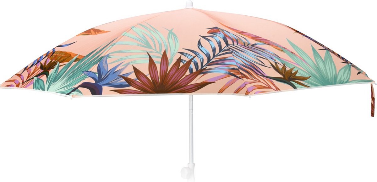 4Goodz Strandparasol Tropical bladeren 180 cm - Roze