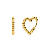 Lucardi Dames Stalen goldplated oorbellen hart
