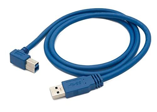 Systems USB 3.0 kabel 1,8 m type B stekker naar type A stekker hoek in blauw