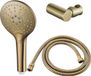 Fortifura Calvi Handdoucheset - ø12 - rond - 3 straalsoorten - met houder - met anti twist slang - 150cm - PVD - geborsteld messing (goud)