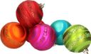 Merkloos / Sans marque Inge goods Kerstballen - 6x stuks - gekleurd met glitters - kunststof - 8 cm