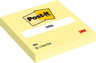 Post-it 654-CY zelfklevend notitiepapier Vierkant Geel 100 vel