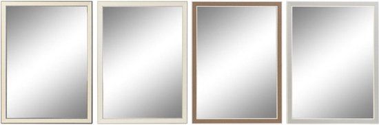 Merkloos Wandspiegel DKD Home Decor Kristal Grijs Bruin Wit PS Traditioneel 56 x 76 cm