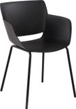 CLP Alpena stoel - Buitenstoel - weerbestendig en UV-bestendig - Stoelframe van gepoedercoat staal - Fauteuil - zwart