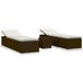 VidaXL 3-delige Ligbeddenset met theetafel, polyrattan, bruin