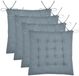 Stof Textile Stoelkussen Coline - 4x - IJsblauw - 38 x 38 x 4 cm