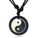 LGT JWLS Lookinggoodtoday Tribal Yin Yang kettinghanger met Waxkoord
