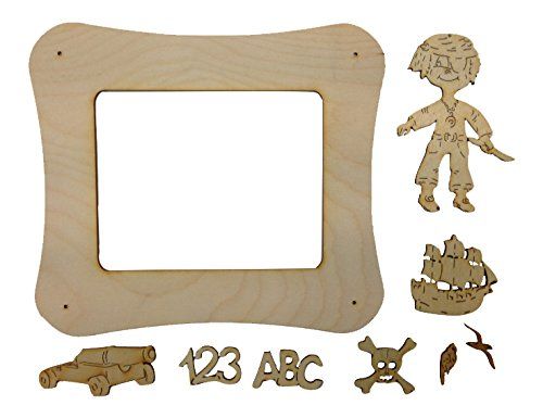 Petra's Knutsel-News Knutselset - Uurplan Piraat - Hout - 32 x 22 x 11 cm