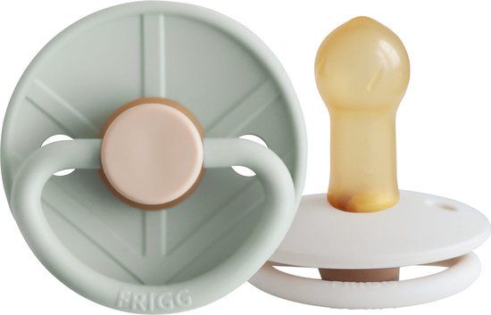 FRIGG Little Viking Fopspeen - Rond - 2 Stuks - 6-18 Mnd - Sage/Cream