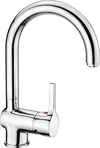 Cornat Wastafelkraan "Skagen" - robuuste gegoten behuizing - verchroomd - hoge en draaibare uitloop - SKA52