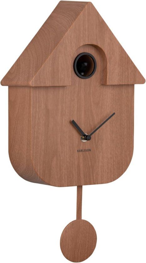 Karlsson Koekoeksklok Modern Cuckoo - Bruin - 8.5x21.5x41cm - Wandklok Modern