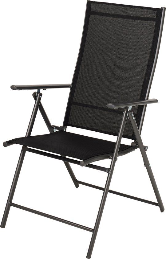 Infinity Goods Tuinstoel - 7 Verstelbare Standen - Inklapbaar - Zwart