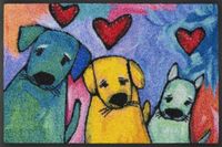 Kleen-Tex Wash+Dry Design Wasbare Deurmat - Doggies - 50 x 75cm