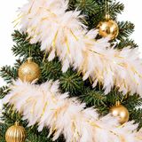 Boland Boa guirlandes - 2x pcs - blanc avec or - 180 cm