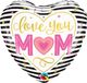 Qualatex Folieballon Love You MOM Gestreept 46 cm