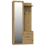 Topeshop GAR DUO ARTISAN halkast Eiken 2 deuren 5 schappen 1 lade met spiegel