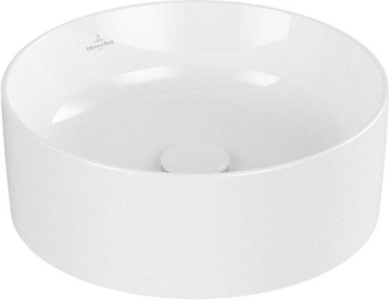 Villeroy & Boch Collaro Opzetwastafel - Ø40cm - Wit Alpin - Zonder Kraangat